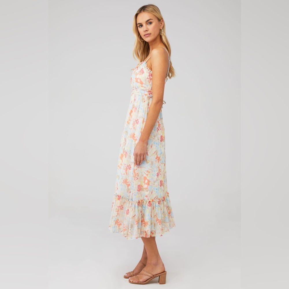 Likely Women's Floral Raffy Midi Dress in Multi Color Size 0